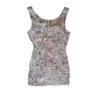 vintage flower print mini dress tank style rampage size 3 cotton